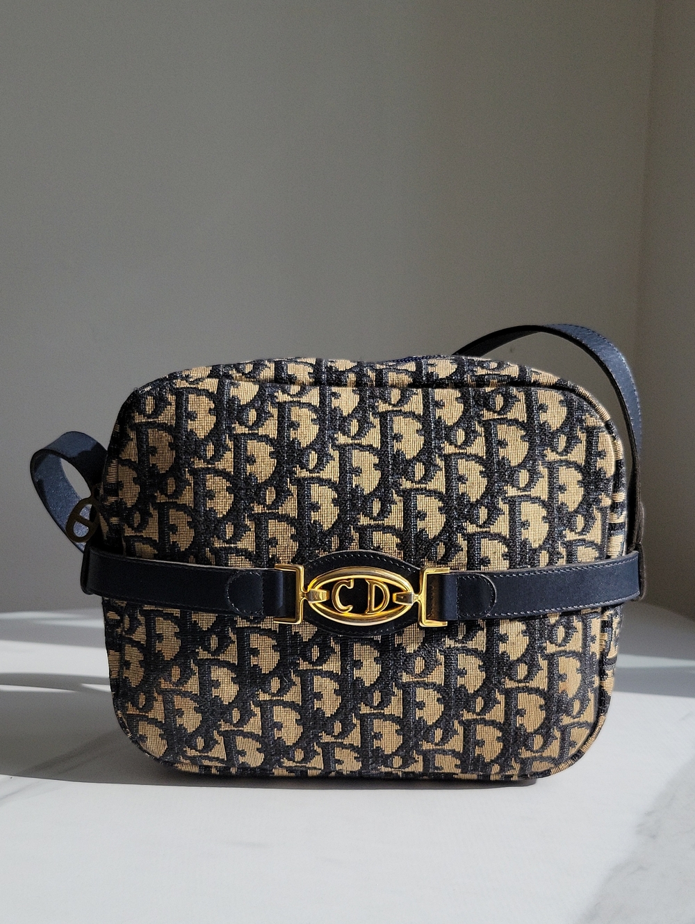 Vintage Christian Dior Oblique Jacquard Shoulder Bag